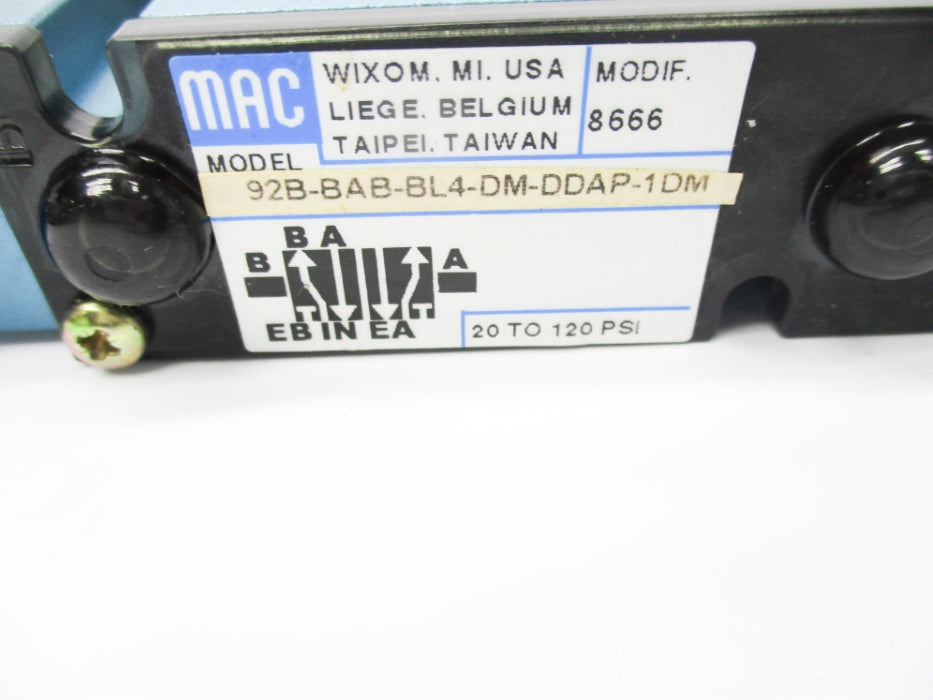 MAC 92B-BAB-BL4-DM-DDAP-1DM 24VDC 20-120PSI NSNP