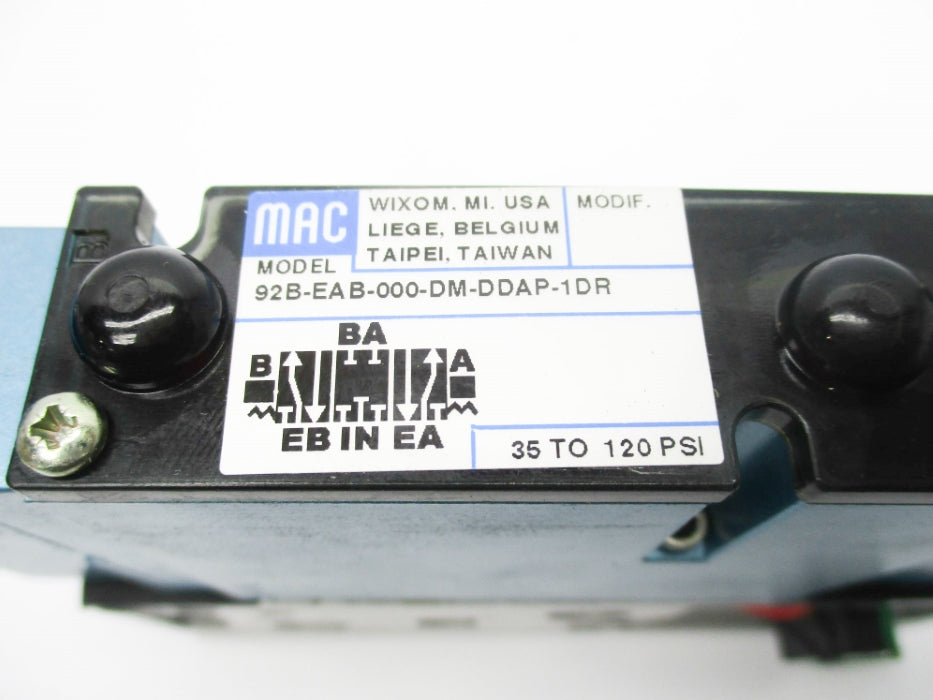 MAC 92B-EAB-000-DM-DDAP-1DR 24VDC 35-120PSI (AS PICTURED) NSNP