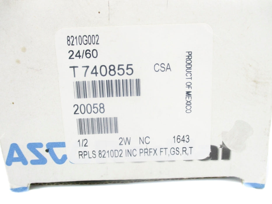 ASCO 8210G002 22/24V 5-150PSI 1/2" NSMP