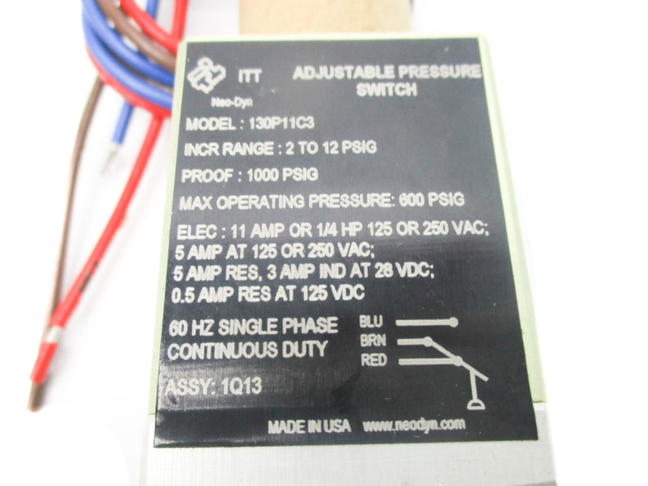 ITT 130P11C3 1000PSIG NSNP
