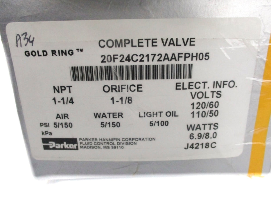 PARKER 20F24C2172AAFPH05 110/120V 100-150PSI NSMP