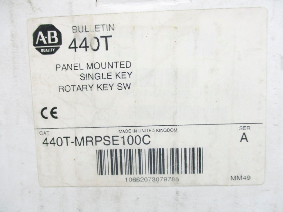 ALLEN BRADLEY 440T-MRPSE100C SER. A (NO KEY) (WH) NSMP