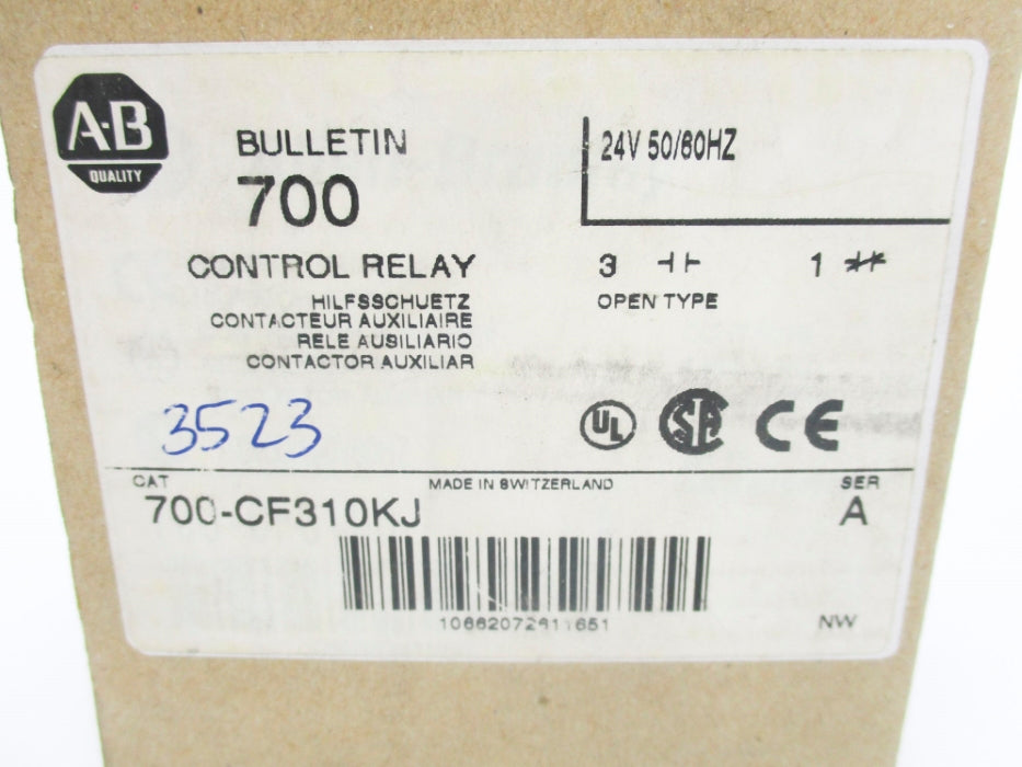 ALLEN BRADLEY 700-CF310KJ SER. A 24V 25A (BR/WH) NSMP