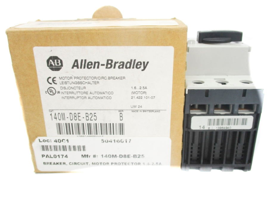 ALLEN BRADLEY 140M-D8E-B25 SER. B 1.6-2.5A 690V NSMP