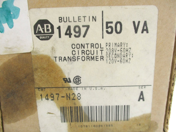 ALLEN BRADLEY 1497-N28 SER. A .050KVA (BR/WH) NSMP