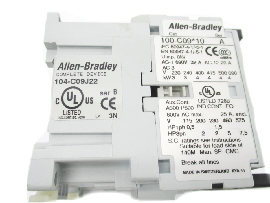ALLEN BRADLEY 104-C09J22 SER. B 24VDC NSNP