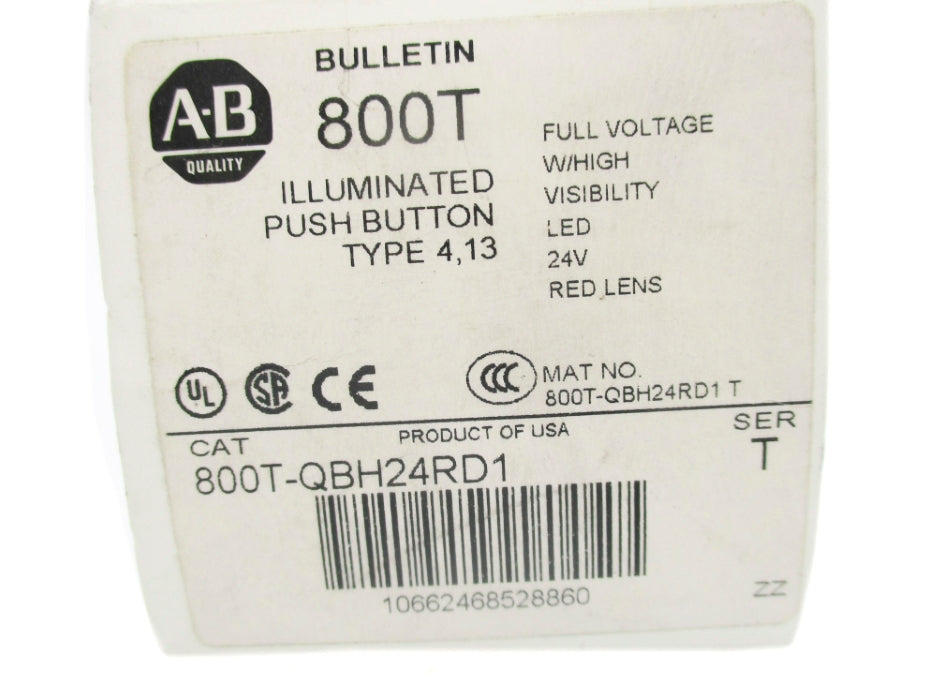 ALLEN BRADLEY 800T-QBH24RD1 SER. T (WH) NSMP