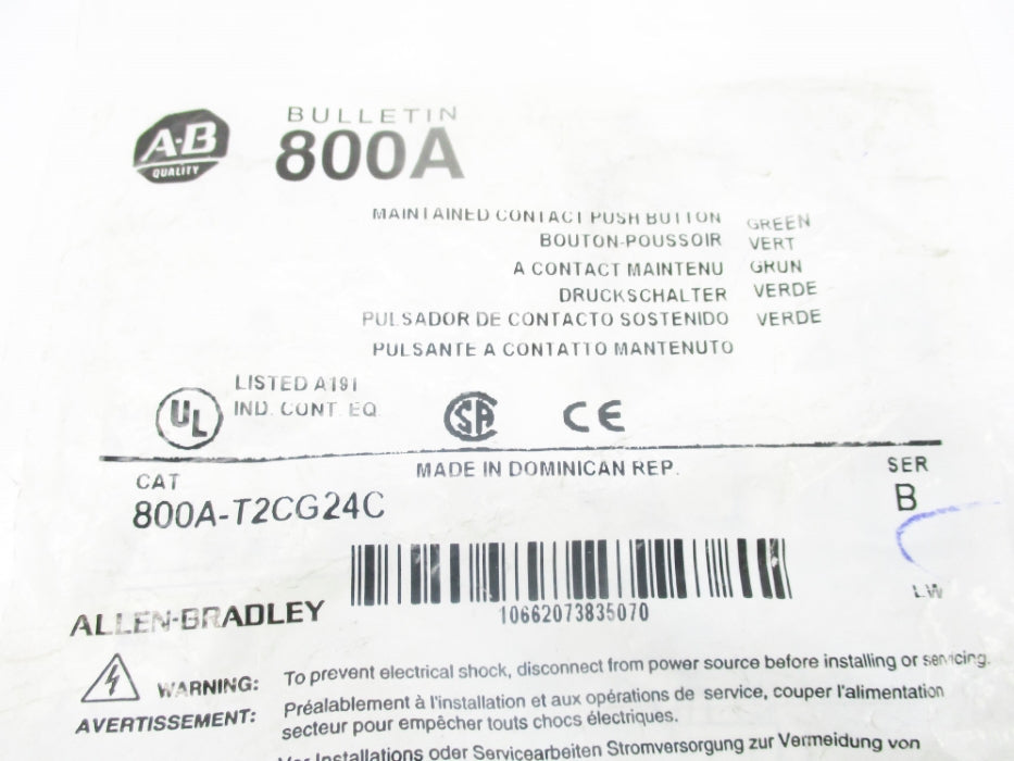 INDUSTRIAL SPARE PART 800A-T2CG24C SER. B NSMP