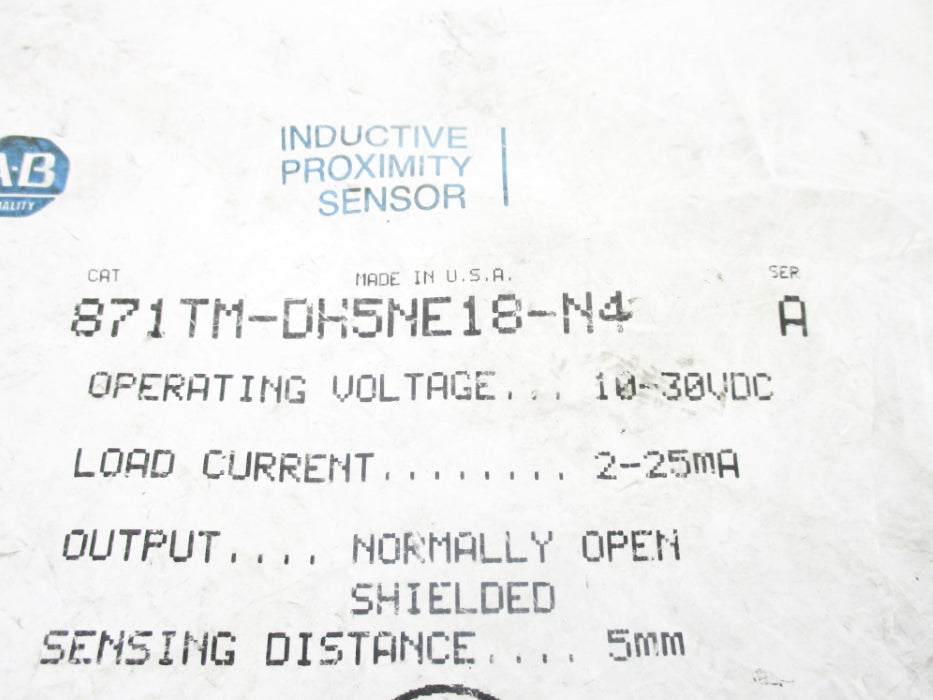 ALLEN BRADLEY 871TM-DH5NE18-N4 SER. A NSMP