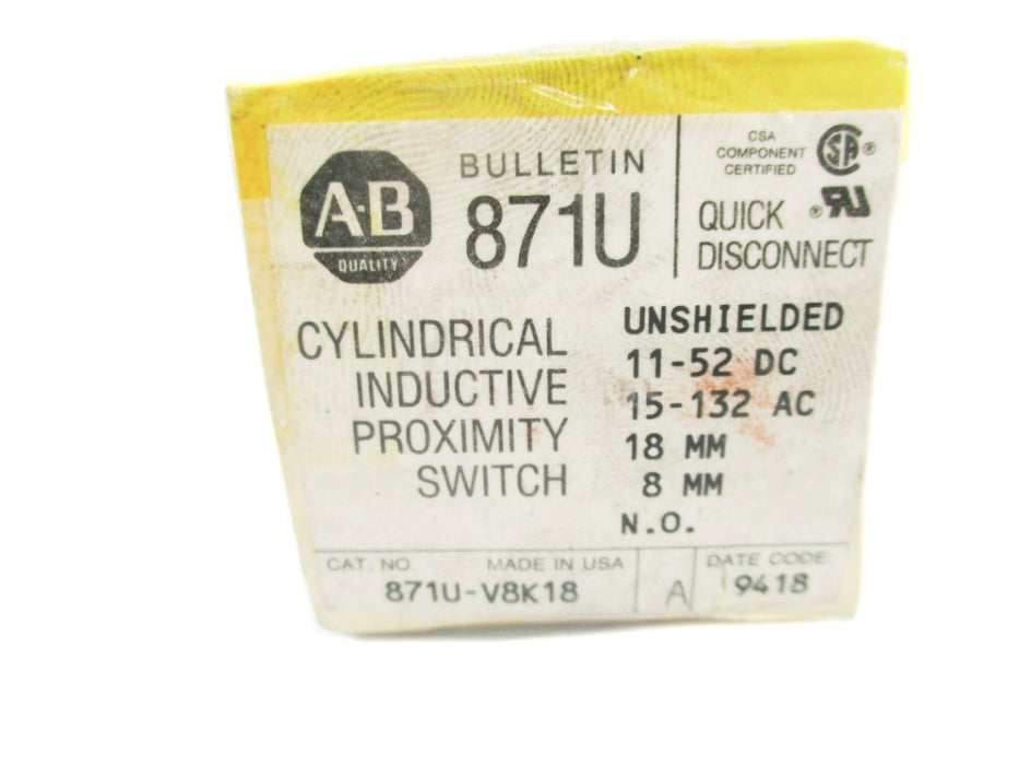 ALLEN BRADLEY 871U-V8K18 SER. A (BK/YL) NSMP