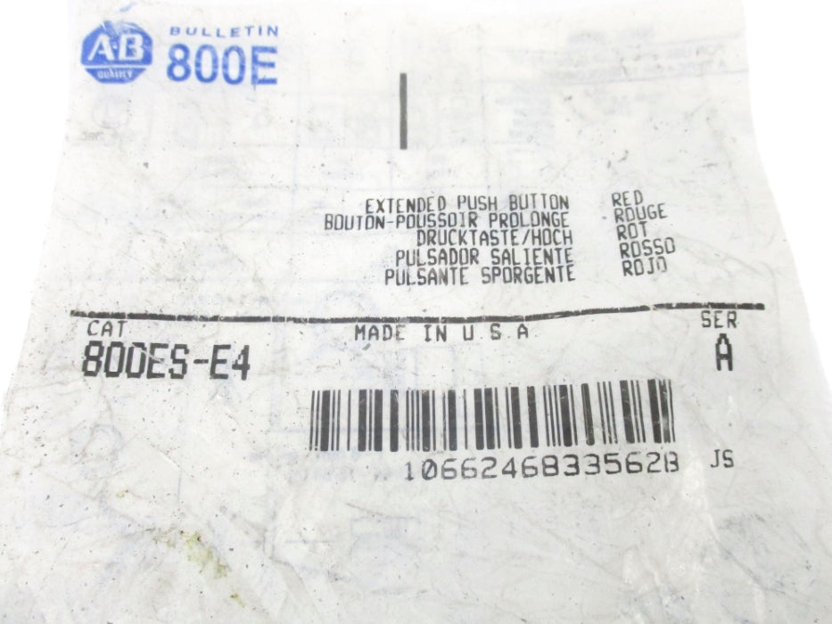ALLEN BRADLEY 800ES-E4 SER. A NSMP