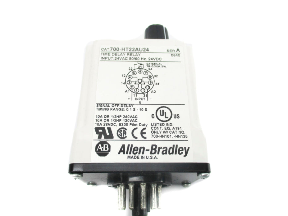ALLEN BRADLEY 700-HT22AU24 SER. A 24VAC/DC 10A  0.1S-10S (WH) NSMP
