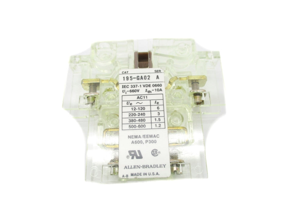 ALLEN BRADLEY 195-GA02 SER. A 500-600V 1.2A (BK/YL) NSMP