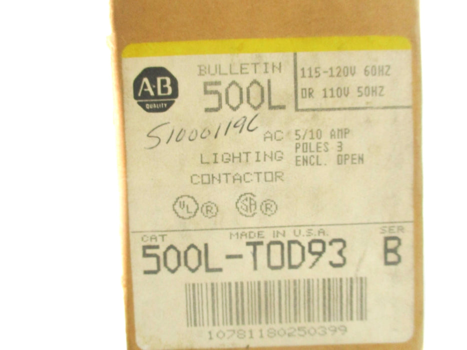 INDUSTRIAL SPARE PART 500L-TOD93 SER. B 110/120V (BR/YL) NSMP