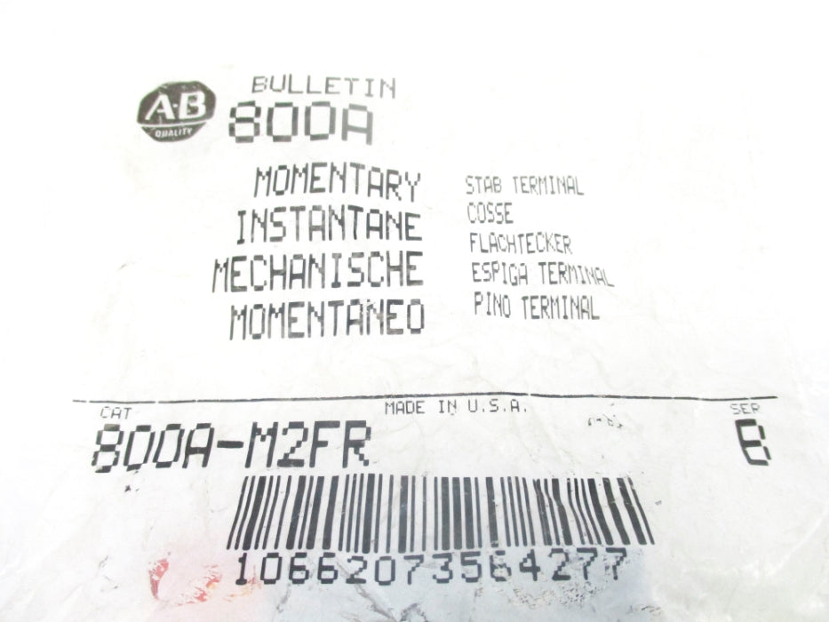 ALLEN BRADLEY 800A-M2FR SER. B NSMP