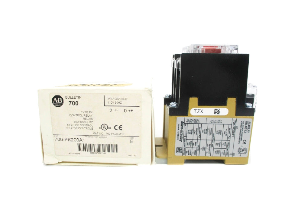 ALLEN BRADLEY 700-PK200A1 SER. E 110/120V 10A (WH) NSMP