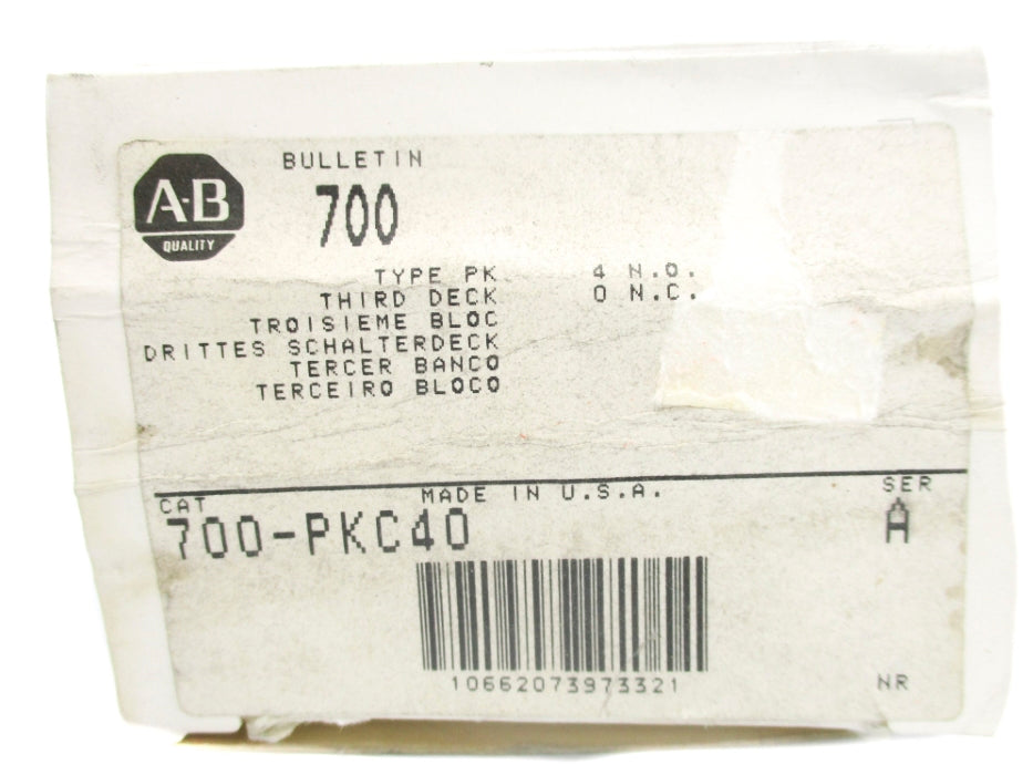 INDUSTRIAL SPARE PART 700-PKC40 SER. A (BK/BL) NSMP