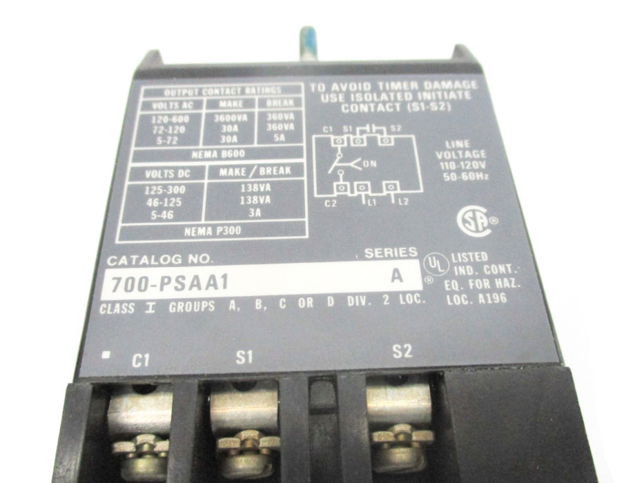INDUSTRIAL SPARE PART 700-PSAA1 SER. A 110/120V 30A 0.1-2S (BK/YL) NSMP