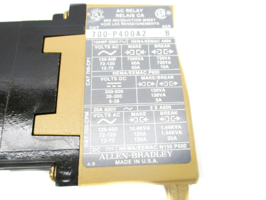 INDUSTRIAL SPARE PART 700-P400A2 SER. B 220/240V 10A  (BK/YL) NSMP