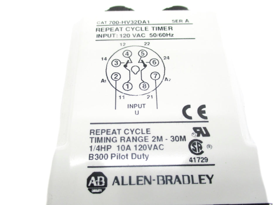 ALLEN BRADLEY 700-HV32DA1 SER. A 120V 10A 2M-30M UNMP