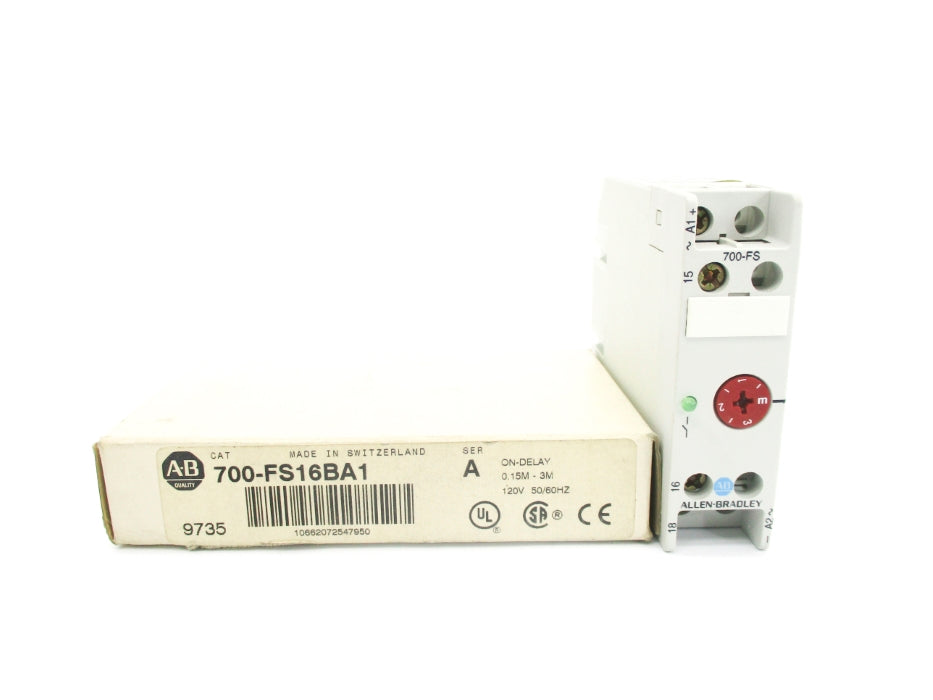 ALLEN BRADLEY 700-FS16BA1 SER. A 120V 6A 0.15M-3M (WH) NSMP