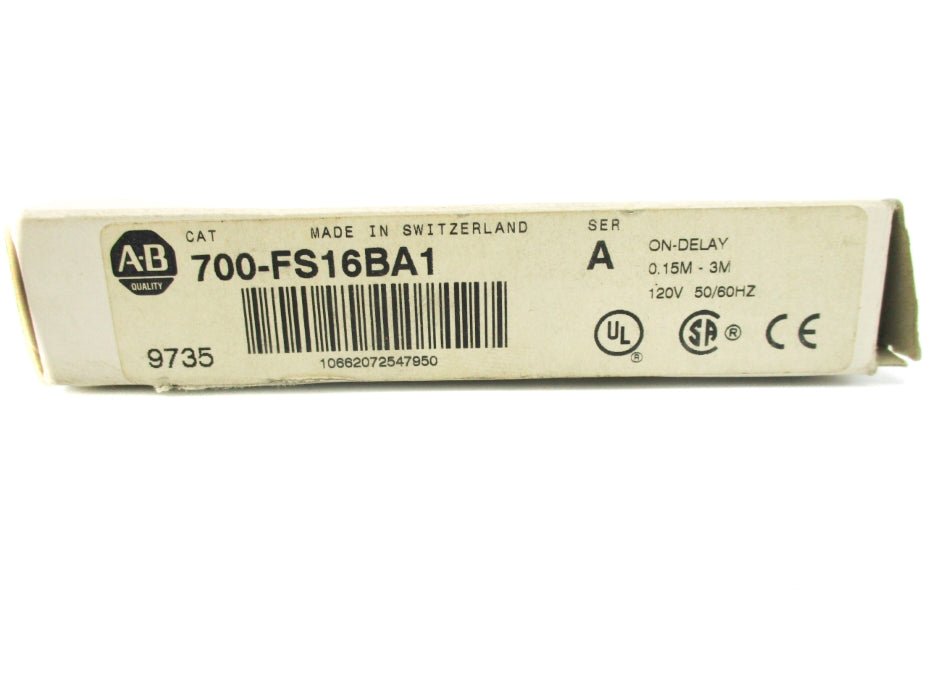 ALLEN BRADLEY 700-FS16BA1 SER. A 120V 6A 0.15M-3M (WH) NSMP