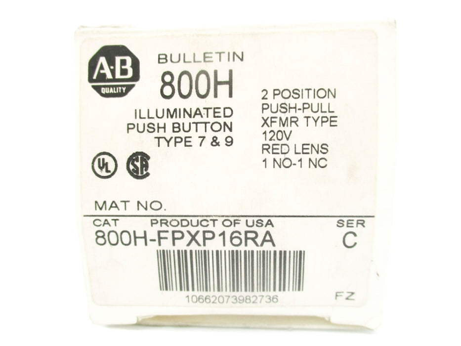 ALLEN BRADLEY 800H-FPXP16RA SER. C (WH) NSMP