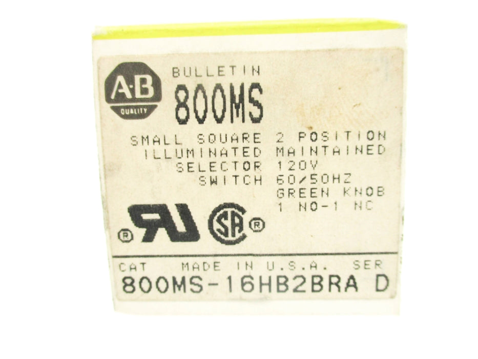 INDUSTRIAL SPARE PART 800MS-16HB2BRA SER. D (BK/YL) NSMP