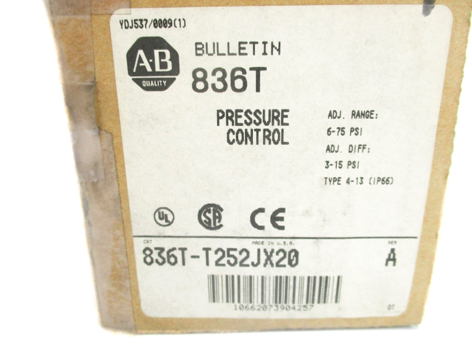 INDUSTRIAL SPARE PART 836T-T252JX20 SER. A  3-75PSI (BR/WH) NSMP