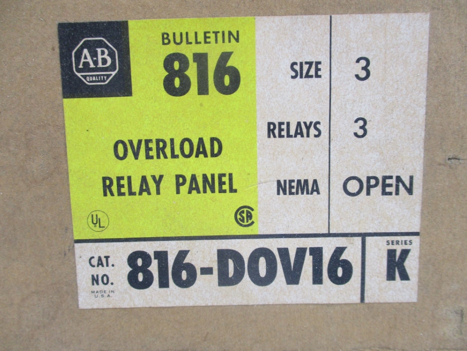 INDUSTRIAL SPARE PART 816-D0V16 SER. K (BR/YL) NSMP