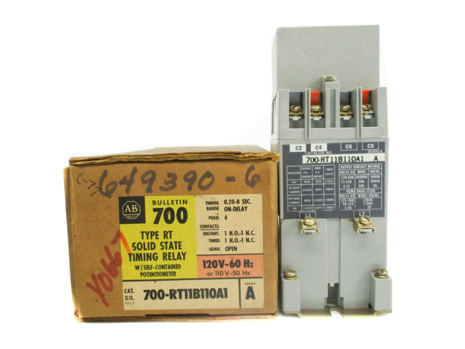 INDUSTRIAL SPARE PART 700-RT11B110A1 SER. A 110/120V 30A 0.20-8S (BR/YL)NSMP
