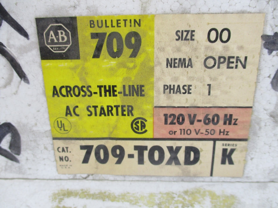 ALLEN BRADLEY 709-TOXD SER. K (WH/YL) NSMP