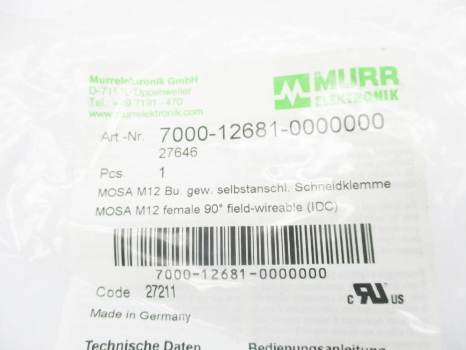 MURR ELEKTRONIK 7000-12681-0000000 NSMP