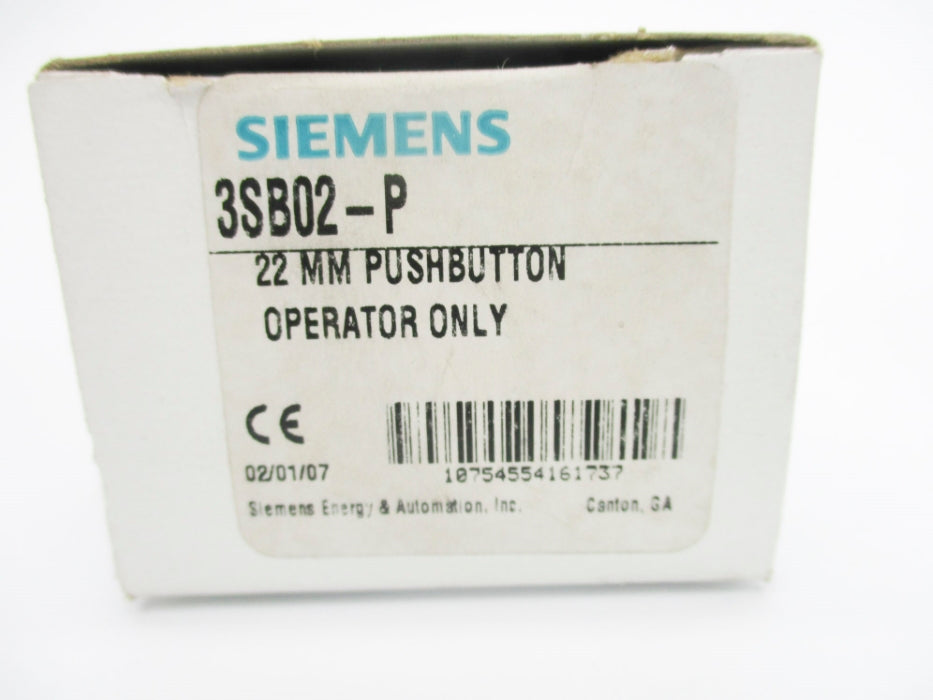 SIEMENS 3SB02-P (AS PICTURED) NSMP