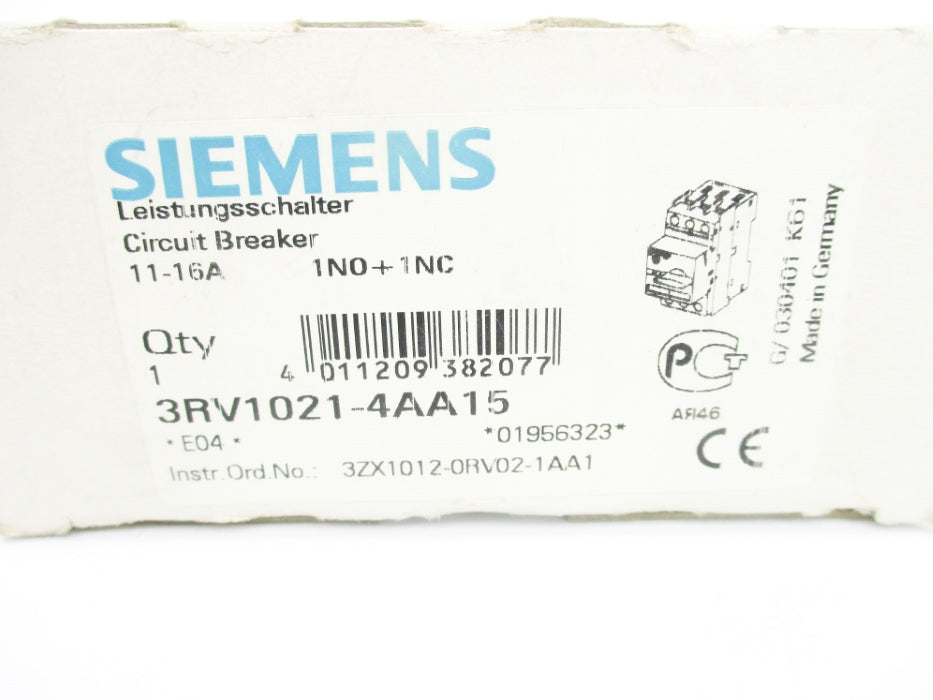 SIEMENS 3RV1021-4AA15 690V 11-16A NSMP