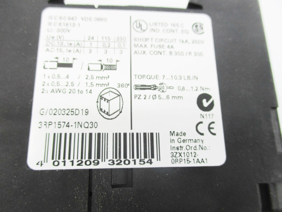 SIEMENS 3RP1574-1NQ30 100-127VAC 24VDC 2A 1-20S  NSNP