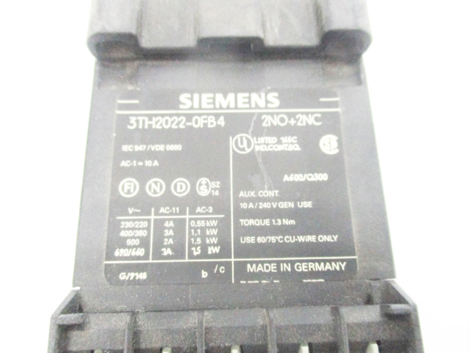 SIEMENS 3TH2022-0FB4 24V UNMP