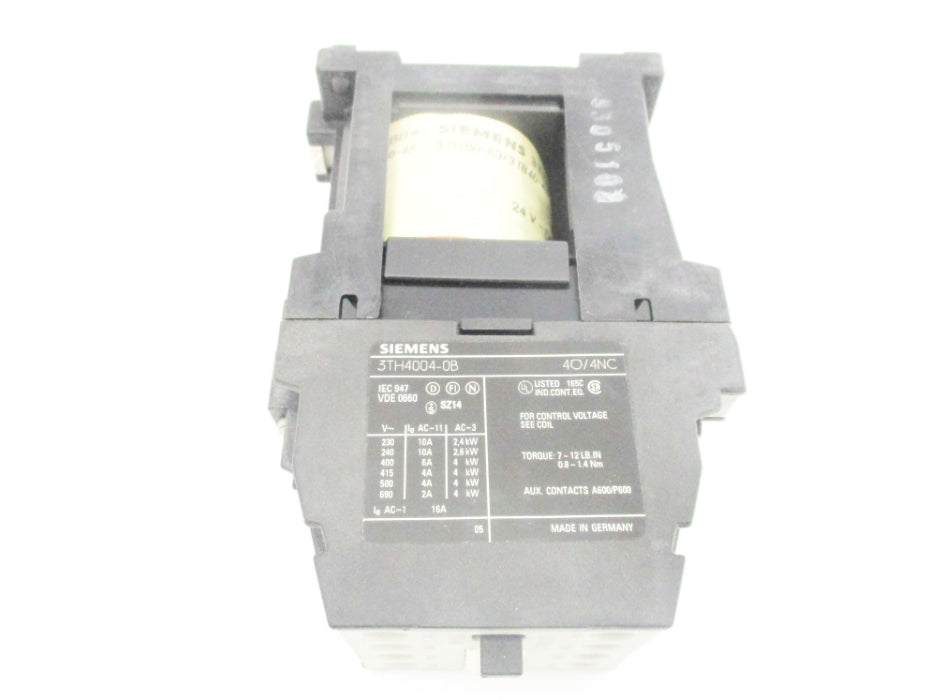SIEMENS 3TH4004-0BB4 24VDC 10A NSMP