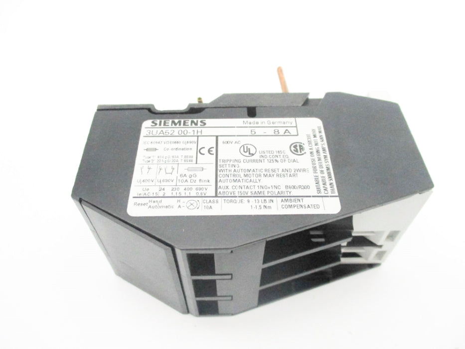 SIEMENS 3UA5200-1H 600VAC 5-8A NSMP