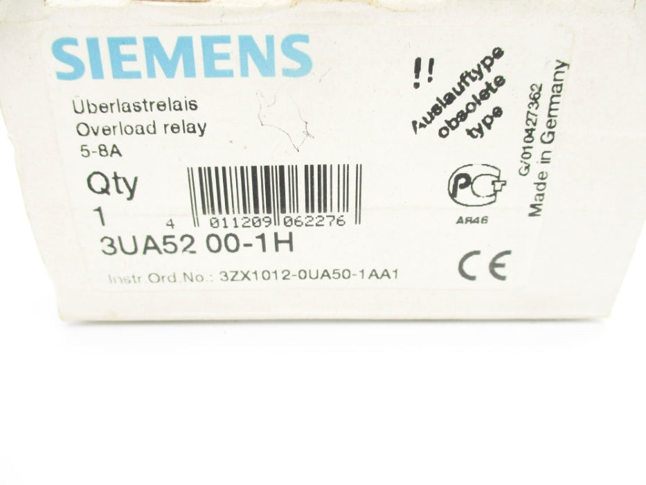 SIEMENS 3UA5200-1H 600VAC 5-8A NSMP