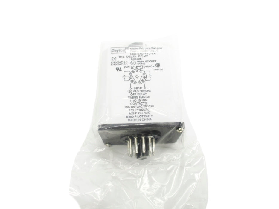 DAYTON 6X602N 120VAC 10A 1-15MIN. NSMP