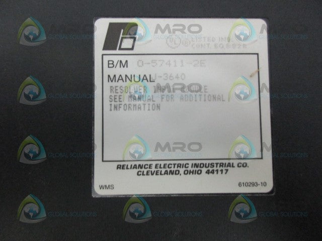 RELIANCE 0-57411-2E RESOLVER INPUT MODULE *USED*