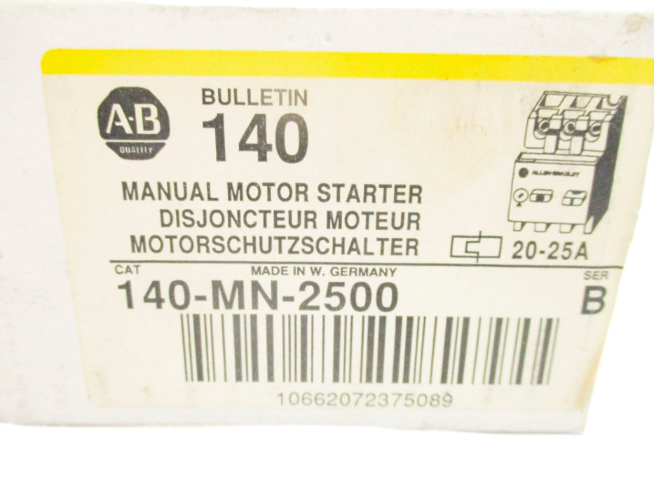 ALLEN BRADLEY 140-MN-2500 SER. B (WH/YL) NSMP
