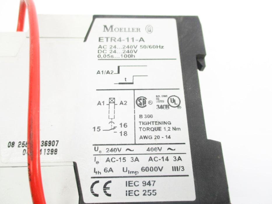 KLOCKNER MOELLER ETR4-11-A 24-240VAC 0.05S-100H UNMP