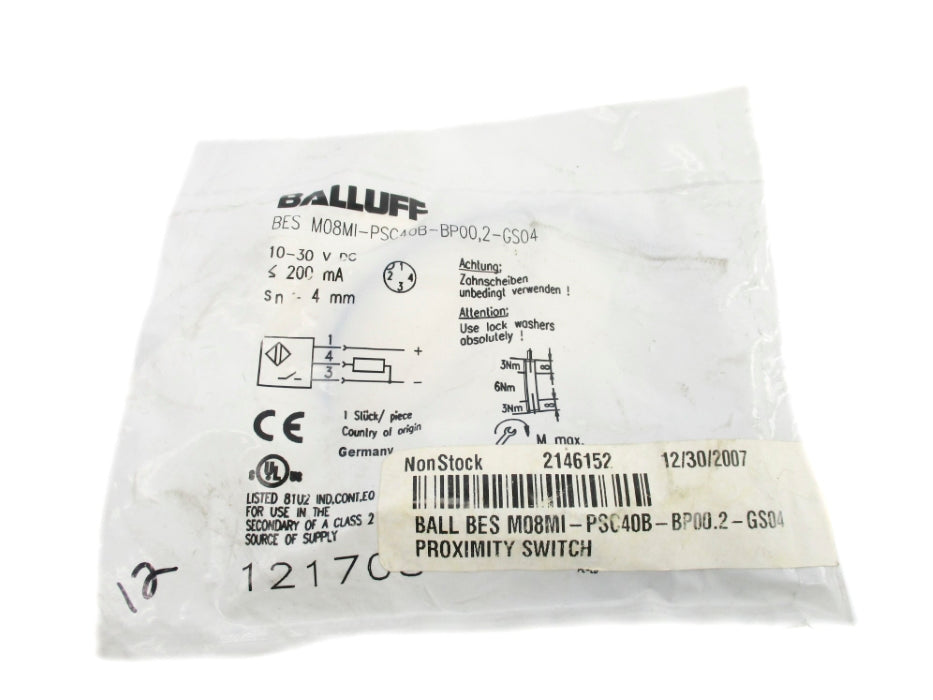BALLUFF BESM08M1-PSC40B-BP00.2-GS04 NSMP