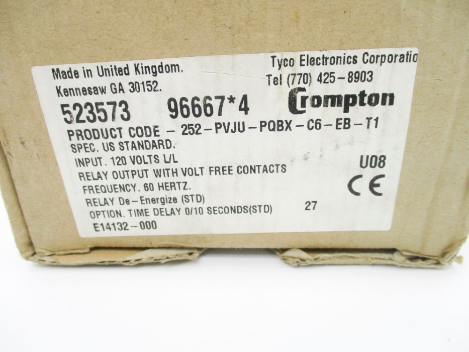 CROMPTON 252-PVJU-PQBX-C6-EB-T1 120V 5A NSMP