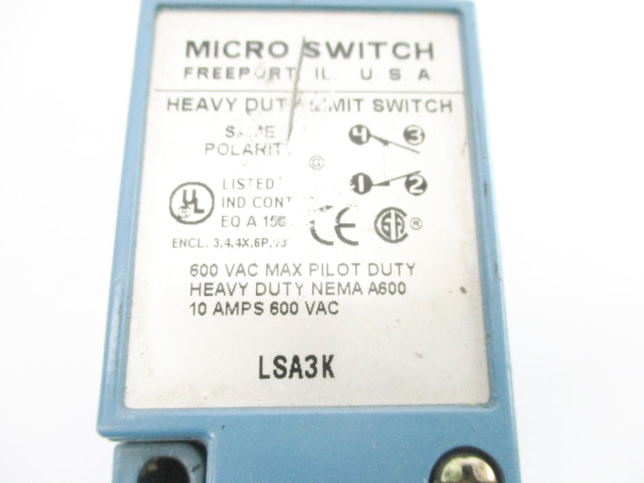 MICRO SWITCH LSA3K (AS PICTURED) UNMP
