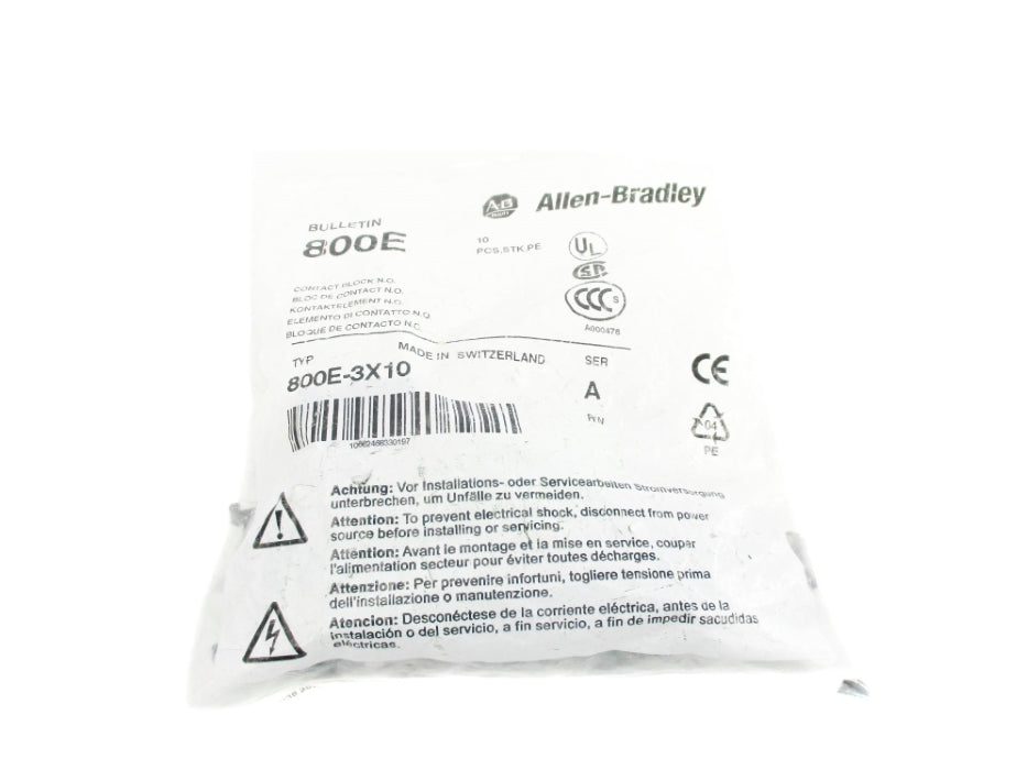 ALLEN BRADLEY 800E-3X10 SER. A (PKG OF 10) NSMP