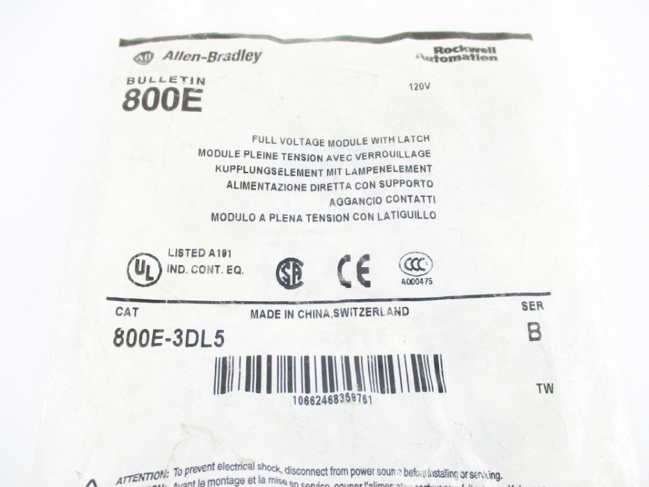 INDUSTRIAL SPARE PART 800E-3DL5 SER. B 120V NSMP