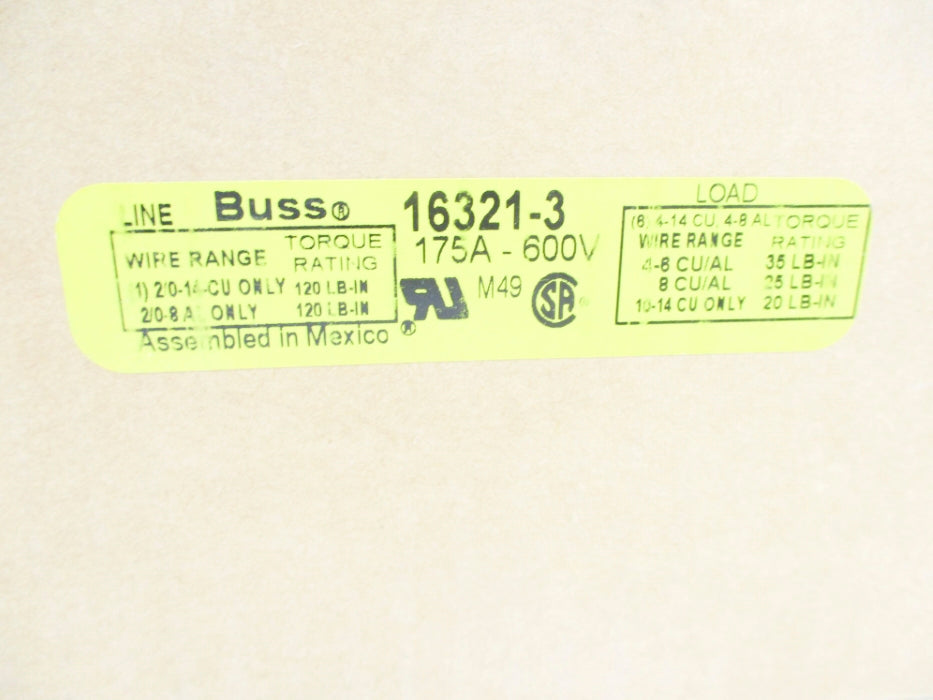 BUSSMANN 16321-3 600V 175A NSMP